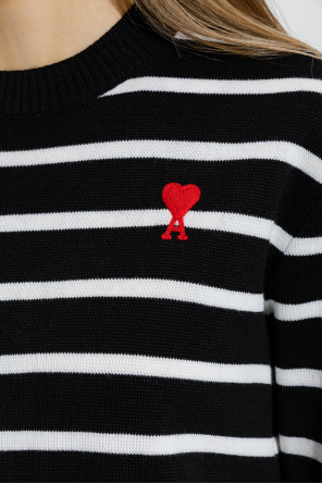 Ami Alexandre Mattiussi Regular Fit Shot Sleeve Minimal Slogan Print Shirt