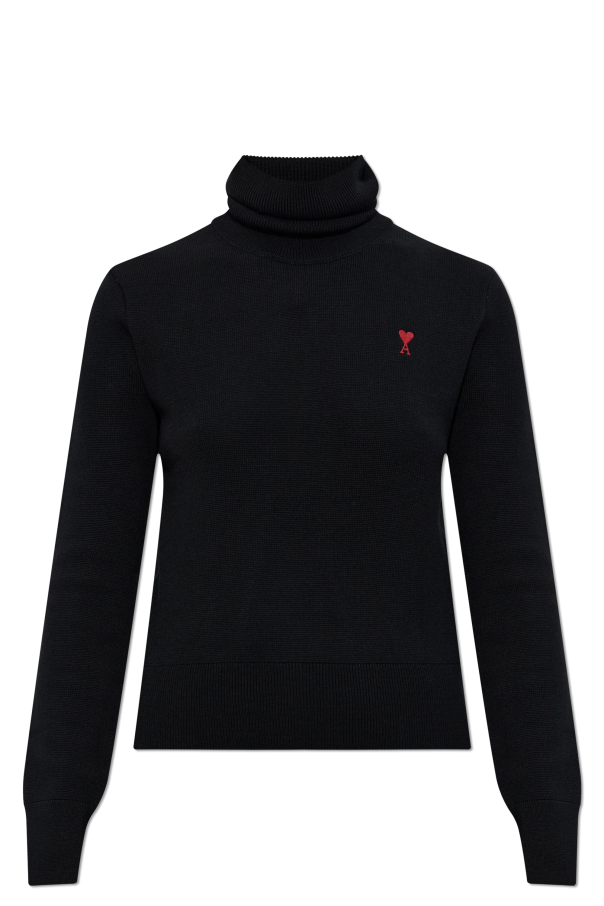 Wool turtleneck with embroidered logo od Ami Alexandre Mattiussi