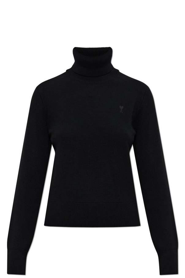 Wool turtleneck with embroidered logo od Ami Alexandre Mattiussi