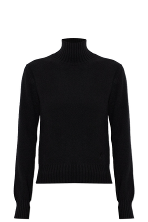 Cashmere turtleneck with embroidered logo