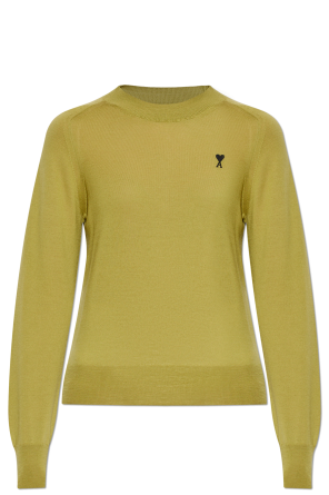 Wool sweater with embroidered logo