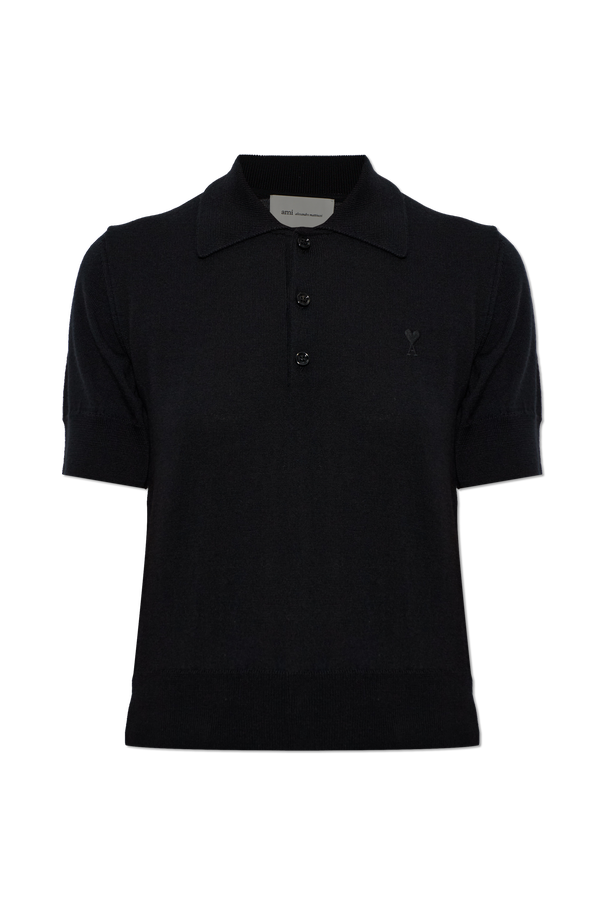 Wool polo shirt with embroidered logo od Ami Alexandre Mattiussi