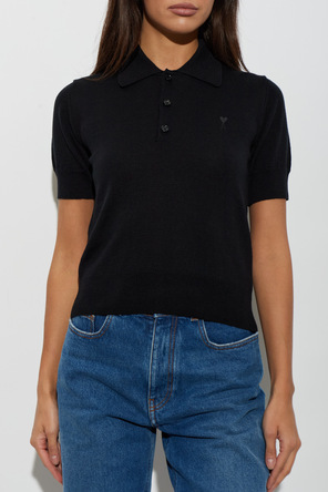 Ami Alexandre Mattiussi Wool polo shirt with embroidered logo