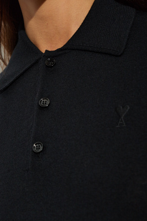 Ami Alexandre Mattiussi Wool polo shirt with embroidered logo