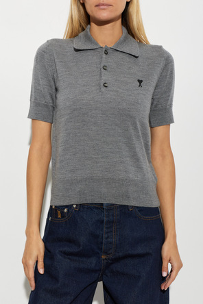 Ami Alexandre Mattiussi Wool polo shirt with embroidered logo