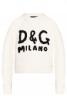 dolce gabbana kids printed cotton hoodie Rib-knit sweater