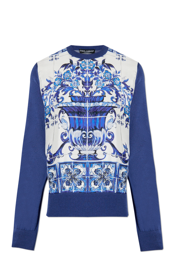 Dolce & Gabbana Silk top with Majolica pattern