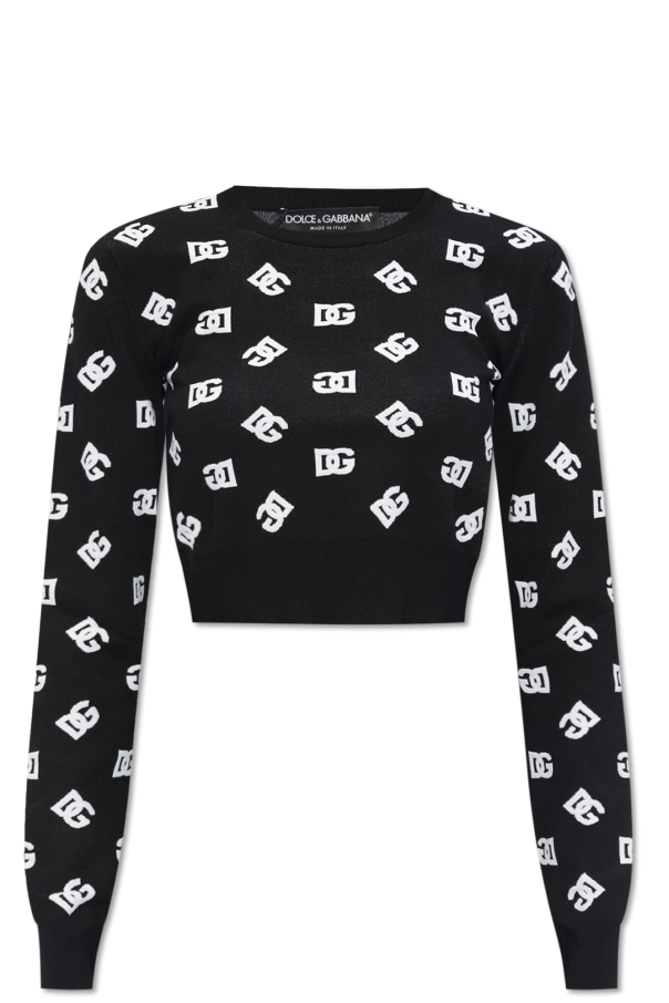 Cropped top with monogram od dolce DNA & Gabbana