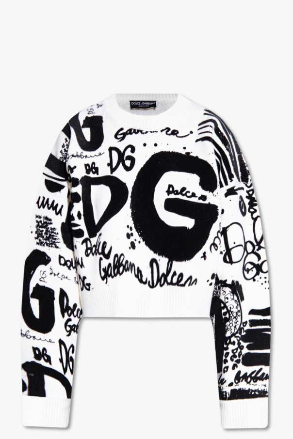 Dolce & Gabbana Dolce & Gabbana Man's White Cotton With 2000 Fashion Moment Print