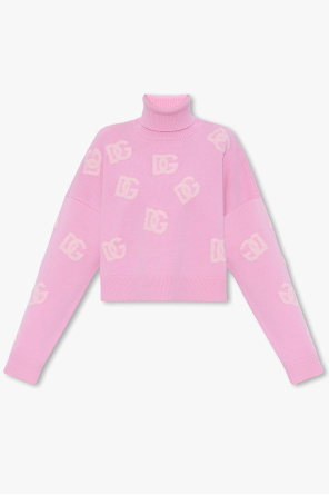 Wool turtleneck sweater od Dolce & Gabbana logo-detail zip-fastening jacket