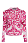 Dolce & Gabbana PINK Cardigan with Majolica pattern