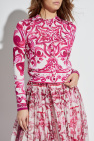 Dolce & Gabbana PINK Cardigan with Majolica pattern