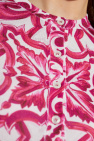 Dolce & Gabbana PINK Cardigan with Majolica pattern