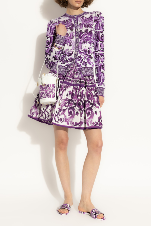 Dolce & Gabbana Silk cardigan with "Majolica" print