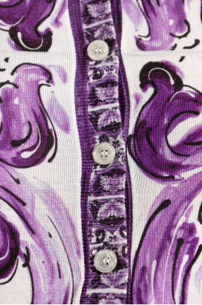 Dolce & Gabbana Silk cardigan with "Majolica" print