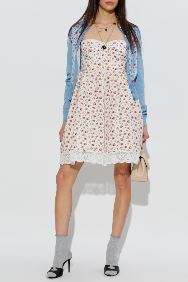 Dolce & Gabbana Silk cardigan with floral motif