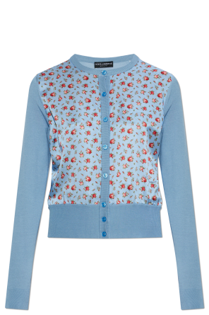 Silk cardigan with floral motif