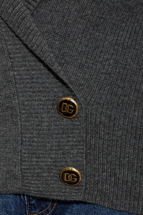 Dolce & Gabbana Wełniany kardigan z aplikacjami