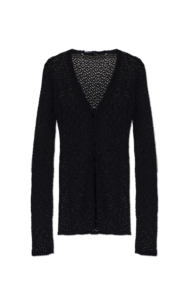 Dolce & Gabbana Transparent Turtleneck Cardigan