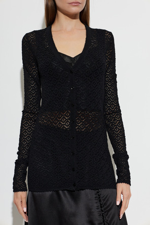 Dolce & Gabbana Transparent Turtleneck Cardigan