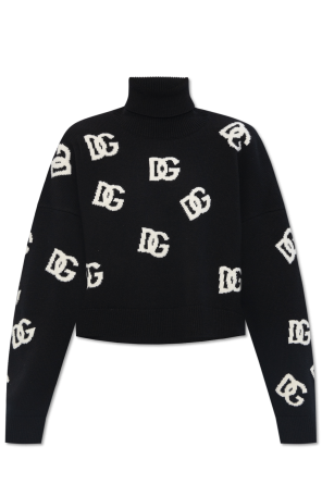 Monogrammed wool turtleneck sweater