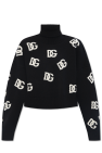 Dolce & Gabbana BLACK Monogrammed wool turtleneck sweater