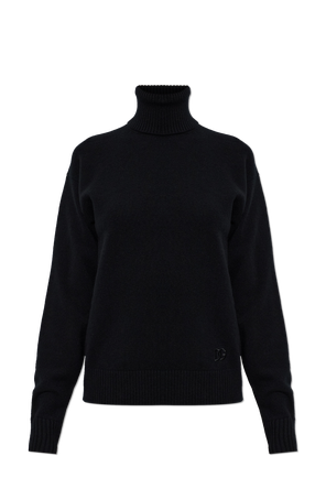 Wool Turtleneck with Embroidered Logo