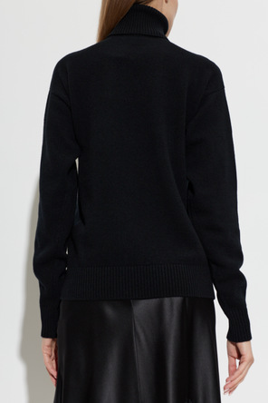 Dolce & Gabbana Wool Turtleneck with Embroidered Logo