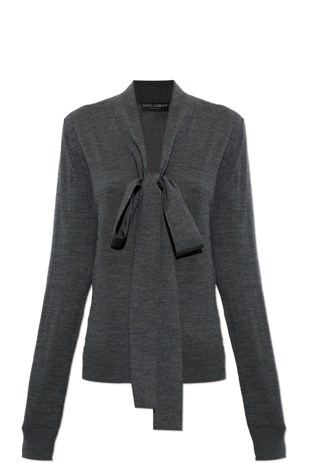 Woolen sweatshirt with attached scarf od Dolce & Gabbana