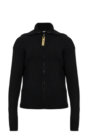 Woll-Cardigan mit Stehkragen
