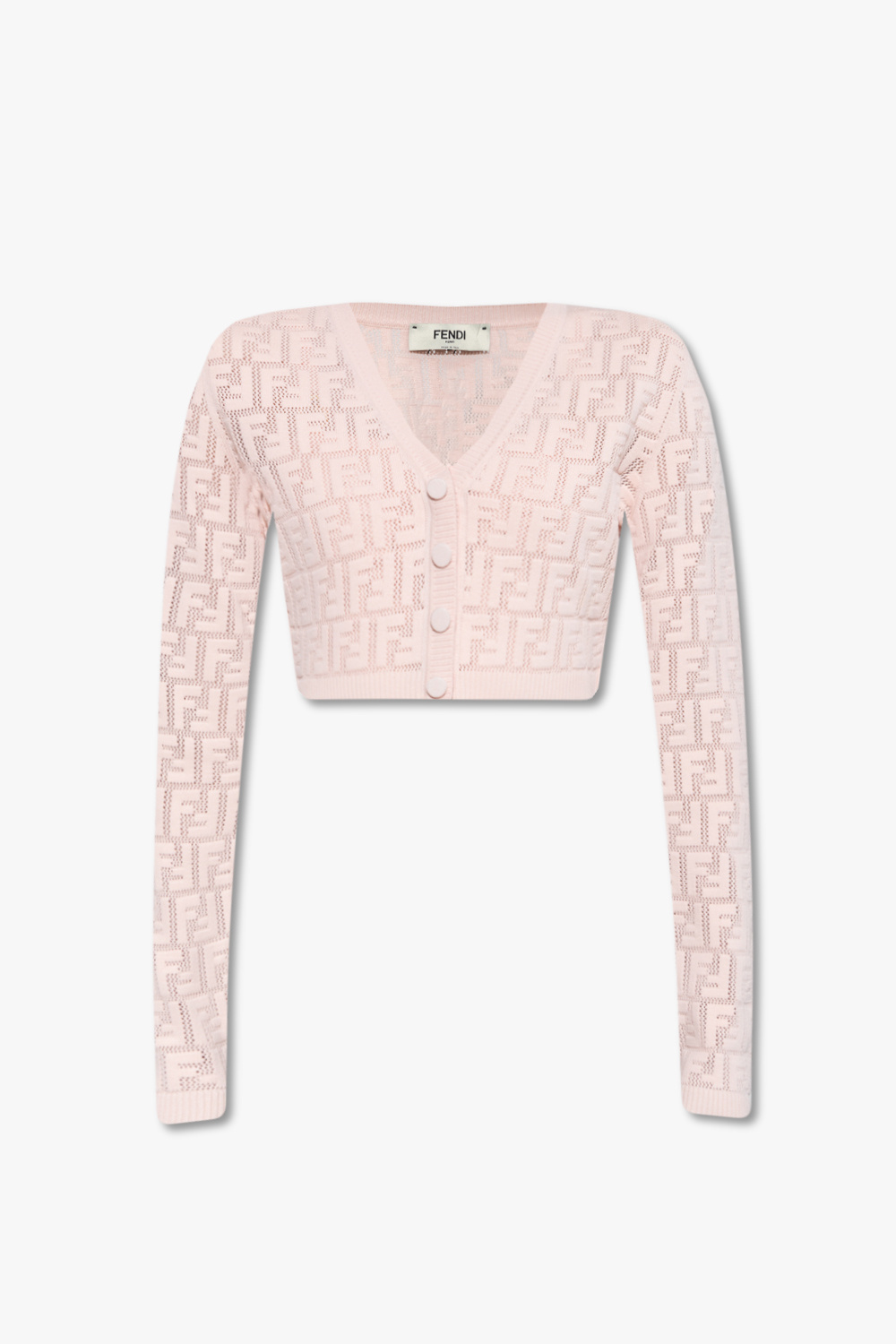 fendi mesh Monogrammed cardigan