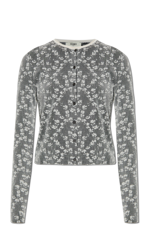 Cardigan with Floral Motif
