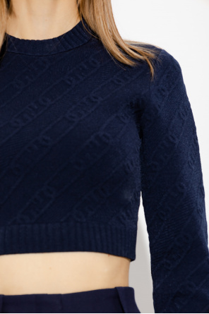 Fendi Cropped sweater with logo
