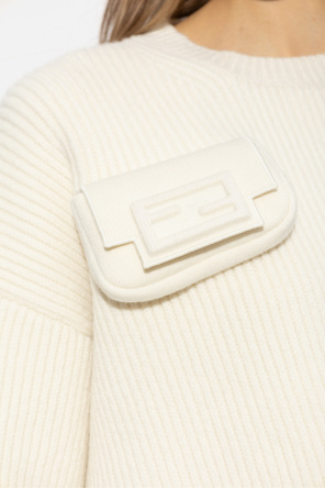 Fendi Fendi logo-tape stripe-detail hoodie