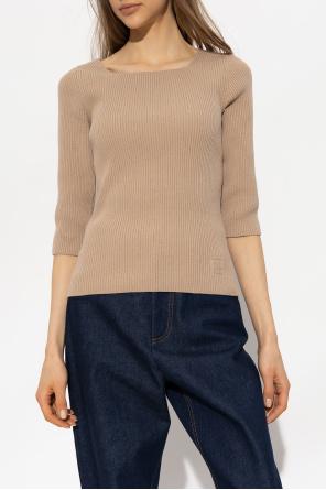 Fendi leather Ribbed top