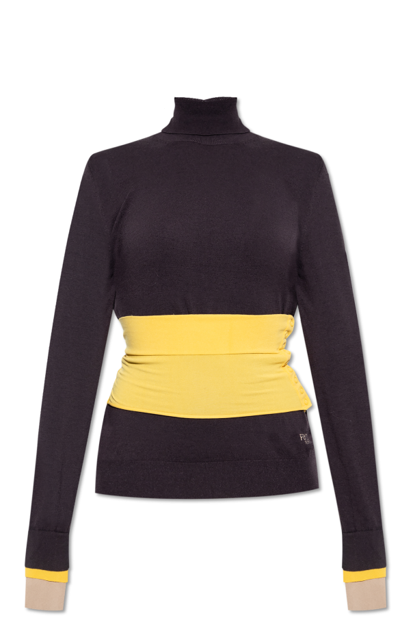 Fendi Turtleneck with decorative waist belt