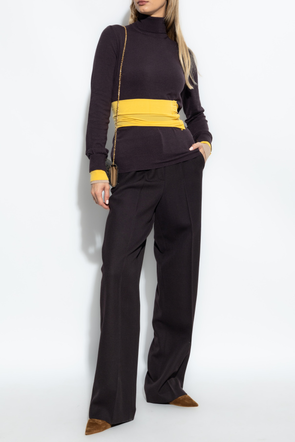 Fendi Turtleneck with decorative waist belt