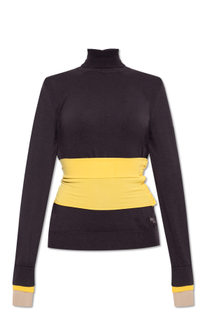 Turtleneck with decorative waist belt