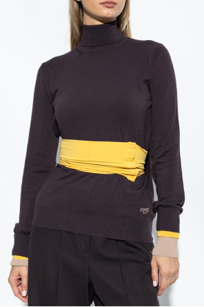 Fendi Turtleneck with decorative waist belt