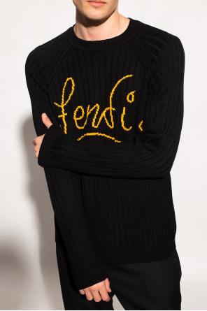 fendi zipped Wool sweater with logo