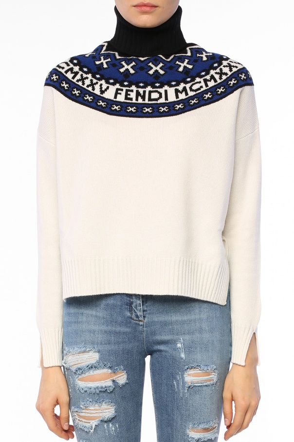 Embroidered turtleneck sweater Fendi 