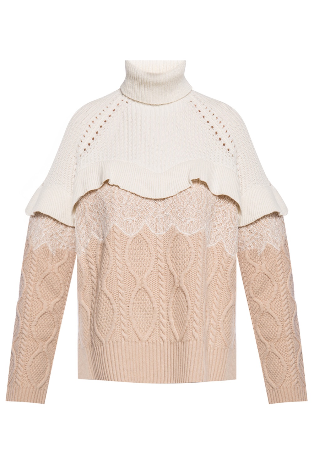 lace turtleneck sweater