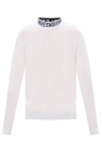 Fendi cream Turtleneck sweater with logo