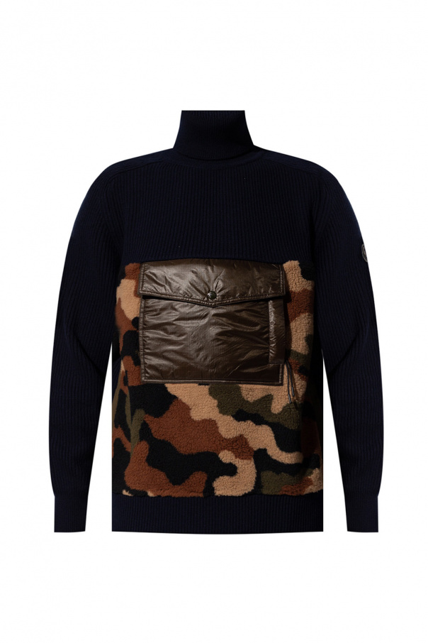 Moncler Turtleneck sweater with camo motif