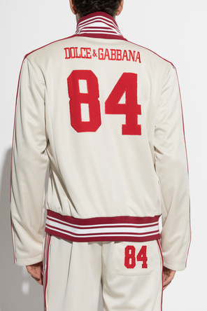Dolce & Gabbana Dolce & Gabbana White Track Jacket with Stand Collar