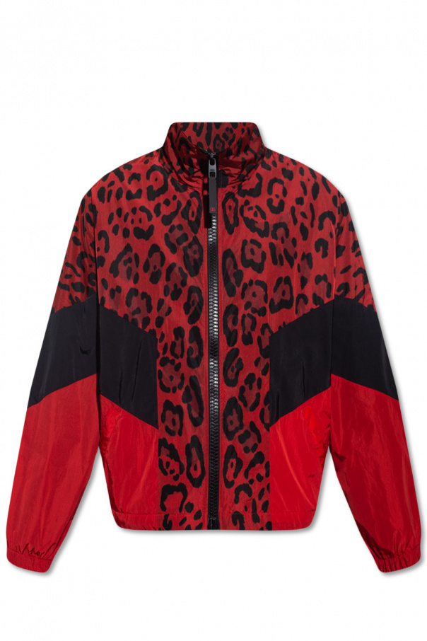 dolce gabbana jungle leopard print foulard item Nylon jacket with animal motif
