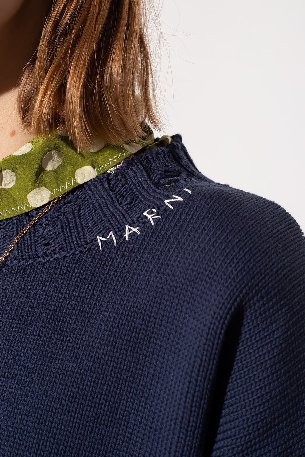 Marni Marni Deconstructed asymmetric cropped denim jacket