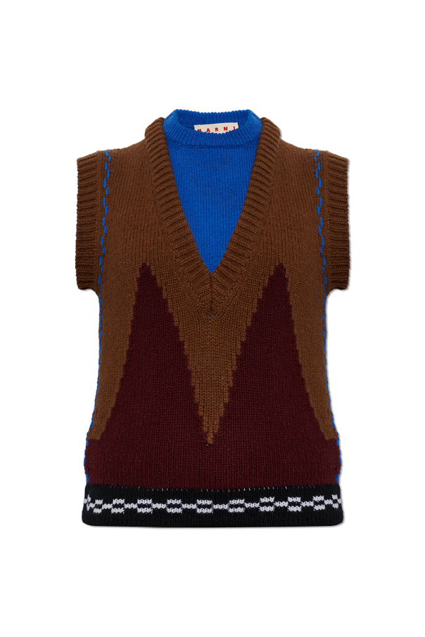 Wool Vest with Sewn Logo od Marni