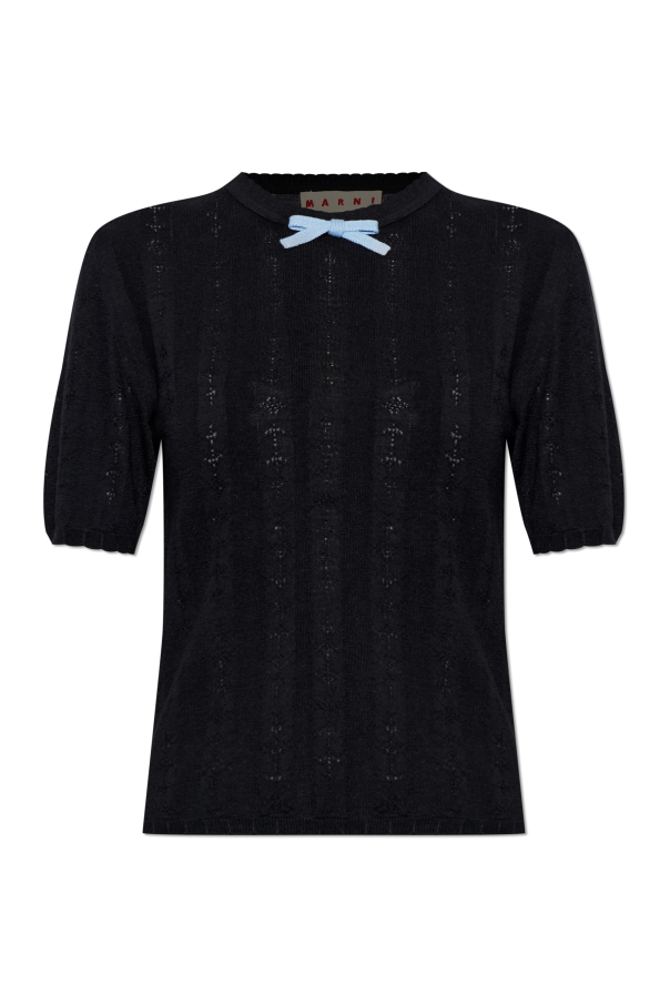 Wool top with a crew neck od Marni
