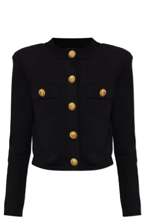 Cardigan with shoulder pads